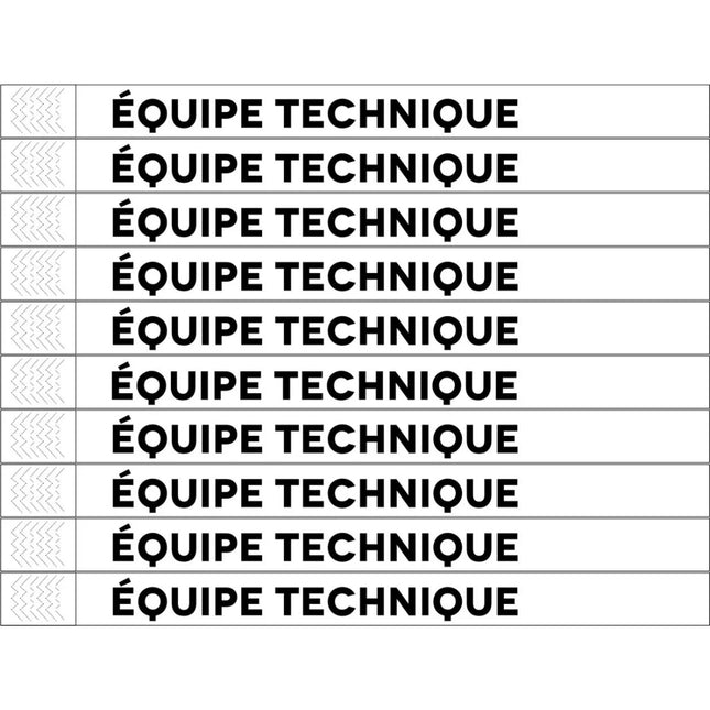 Bracelets Équipe technique Tyrex - 100 bracelets