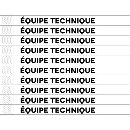 Bracelets Équipe technique Tyrex - 100 bracelets