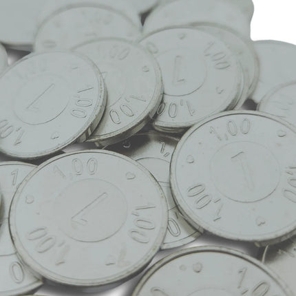 Jetons pour monnayeur acier nickelé format 1,00 € - 100 pièces