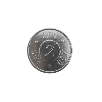 Jetons pour monnayeur acier nickelé format 2,00 € - 100 pièces