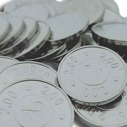 Jetons pour monnayeur acier nickelé format 2,00 € - 100 pièces