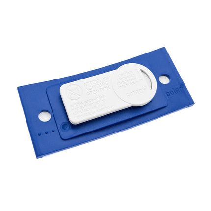 Badge nominatif bleu vierge Polar avec aimant - par pièce