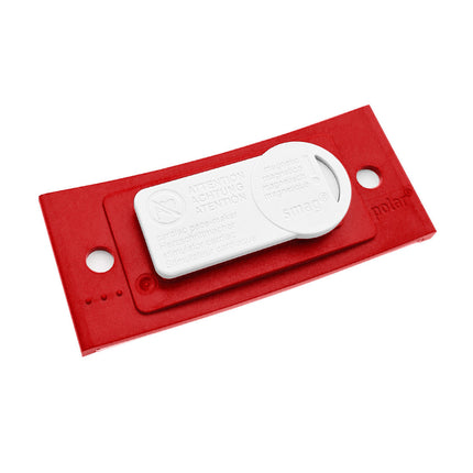 Badge nominatif rouge vierge Polar avec aimant - par pièce