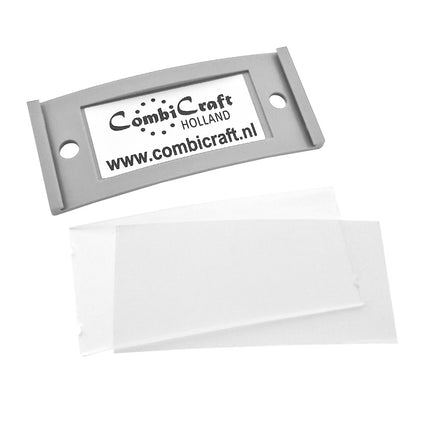 Badge nominatif gris clair vierge Polar avec aimant - par pièce