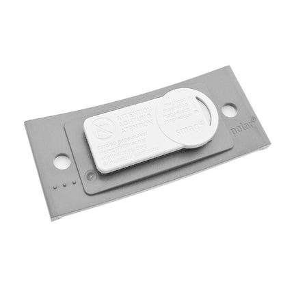 Badge nominatif gris clair vierge Polar avec aimant - par pièce