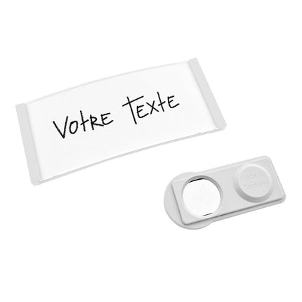 Badge nominatif blanc vierge Polar avec aimant - par pièce