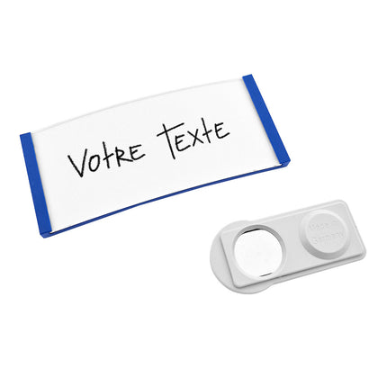 Badge nominatif bleu vierge Polar avec aimant - par pièce