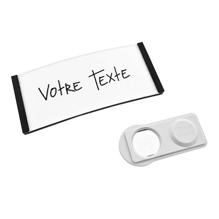 Badge nominatif noir vierge Polar avec aimant - par pièce