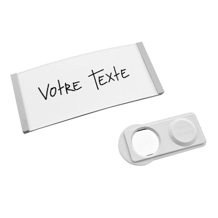 Badge nominatif argenté vierge Polar avec aimant - par pièce