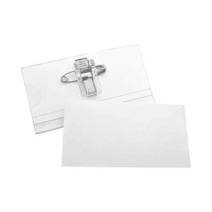 Badge nominatif acétate avec pince crocodile - 75 x 40 mm - par pièce