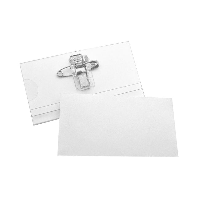 Badge nominatif acétate avec pince crocodile - 75 x 40 mm - par pièce