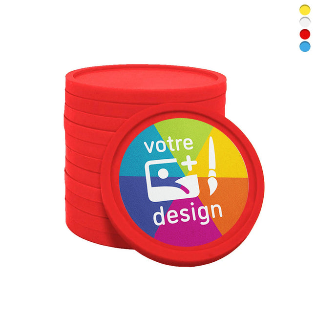 Jetons caddie personnalisés format 2 € - 100 pièces