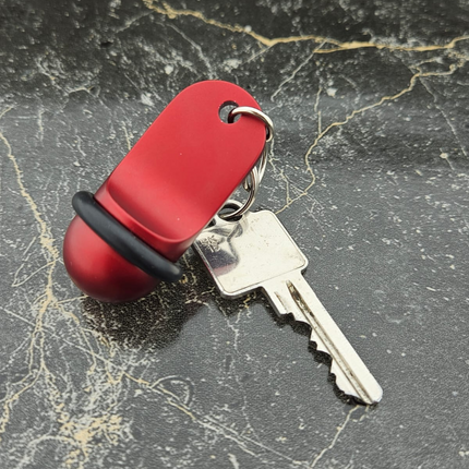 Porte-clés hôtel Mini Classic rouge personnalisé - aluminium - 60 x 25 mm - par pièce