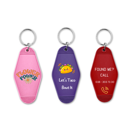 Porte-clés hôtel Hunter personnalisé - plastique - par pièce - 88 x 45 mm