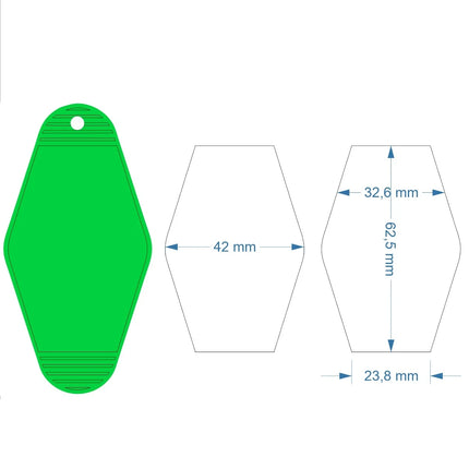Porte-clés hôtel Hunter personnalisé - plastique - par pièce - 88 x 45 mm