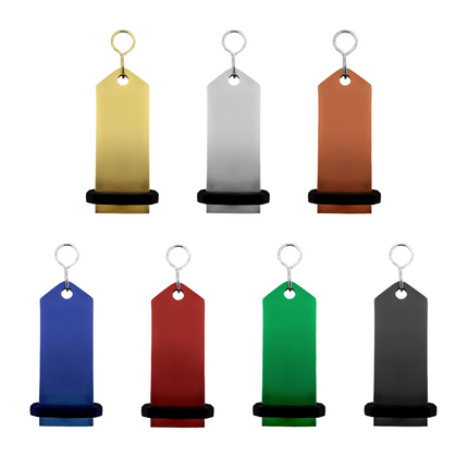 Porte-clés hôtel Midi Boomerang - aluminium - 75 x 30 mm - par pièce