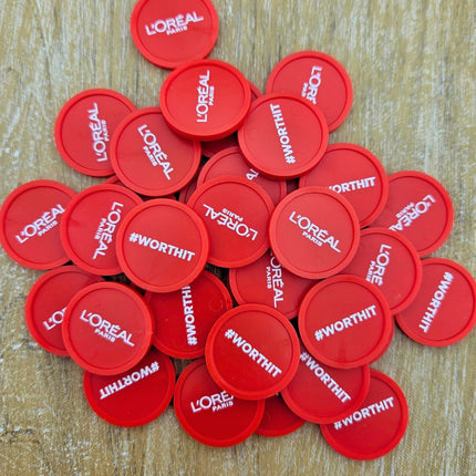 Jetons caddie personnalisés format 1 € - 100 pièces