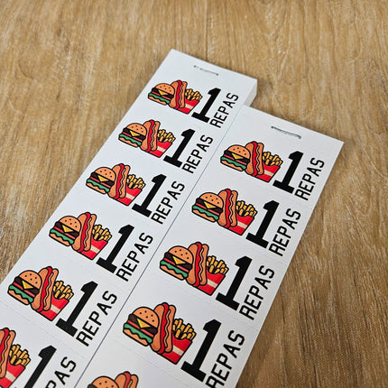 Carnet de tickets repas avec icônes - 1000 tickets