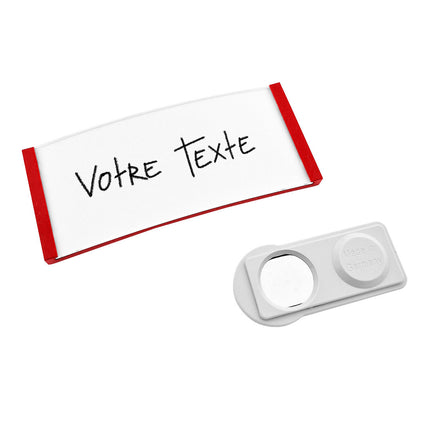 Badge nominatif rouge vierge Polar avec aimant - par pièce