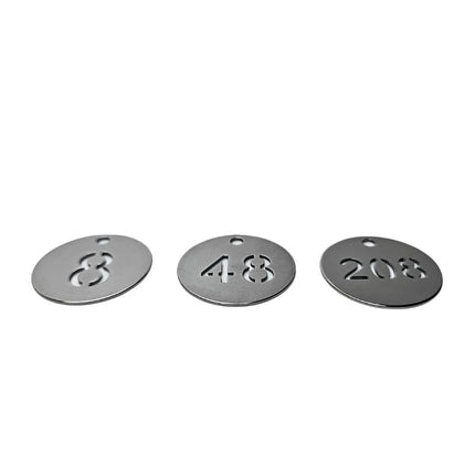 Porte-clés numéroté en acier inoxydable - 30 mm rond