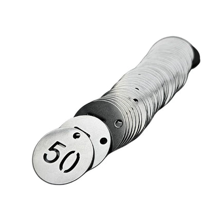 Porte-clés numéroté en acier inoxydable - 30 mm rond