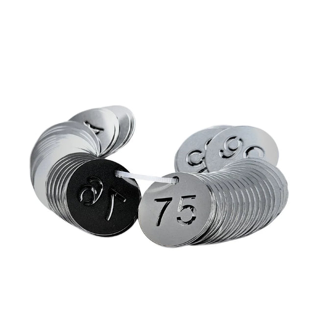 Porte-clés numéroté en acier inoxydable - 30 mm rond