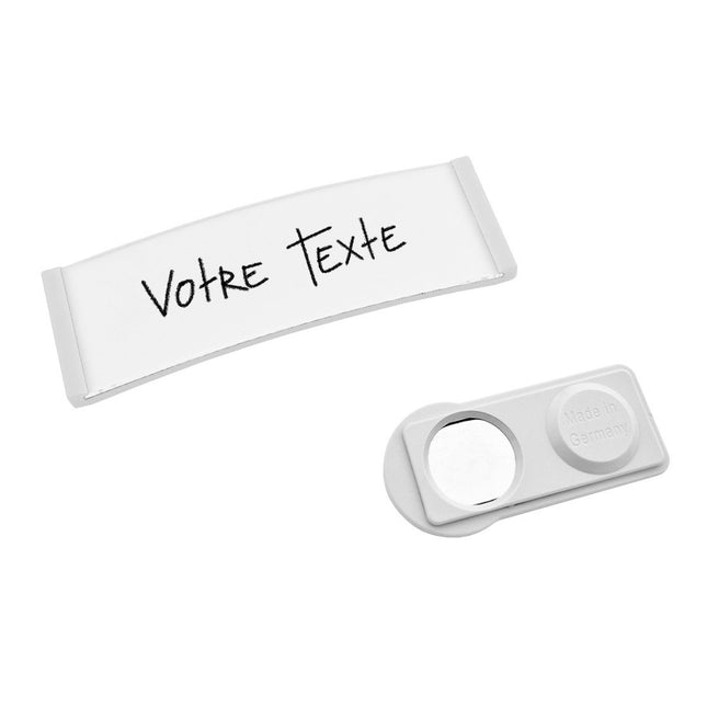 Badge nominatif blanc vierge Polar avec aimant - par pièce