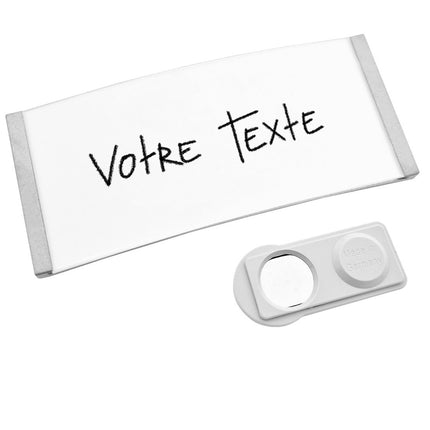 Badge nominatif argenté vierge Polar avec aimant - par pièce