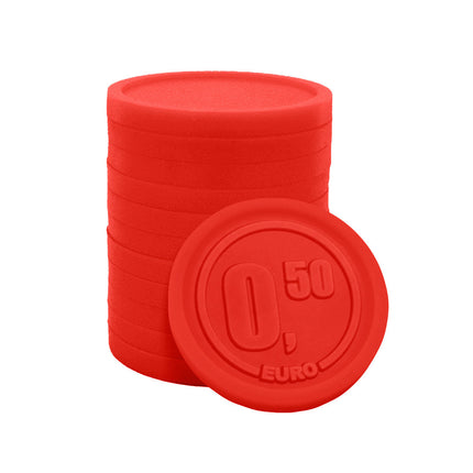 Jetons caddie format 0,50 € en relief - 250 pièces