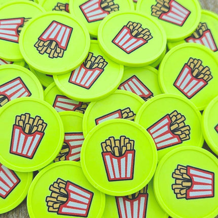Jetons pour buvette barquette à frites Ø29 mm - 100 pièces