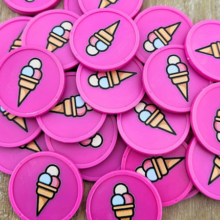 Jetons pour buvette glace Ø29 mm - 100 pièces