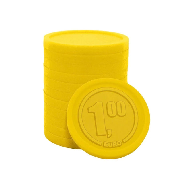 Jetons caddie format 1,00 € en relief - 250 pièces