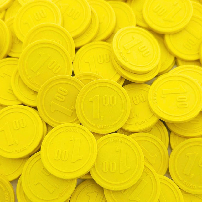 Jetons caddie format 1,00 € en relief - 250 pièces