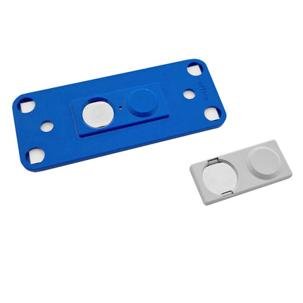 Badge nominatif bleu Office - 81 x 33 mm avec aimant - par pièce