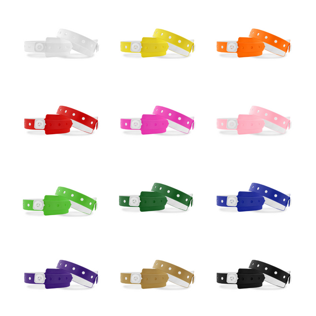 Bracelets vinyle vierge - 100 bracelets - 250 x 26 mm
