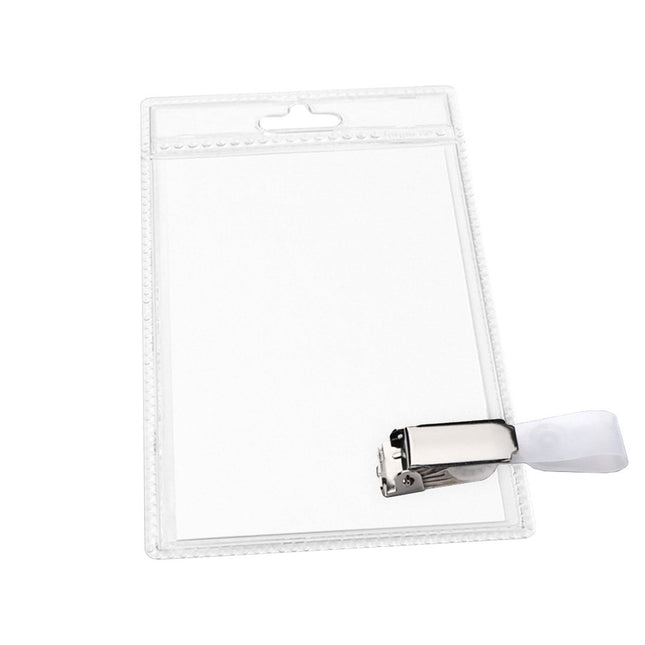 Porte-badge avec pince en plastique - 65 x 110 mm - à partir de 20 pièces