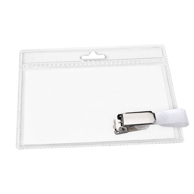 Porte-badge avec pince en plastique - 95 x 75 mm - à partir de 20 pièces