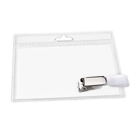 Porte-badge avec pince en plastique - 95 x 75 mm - à partir de 20 pièces