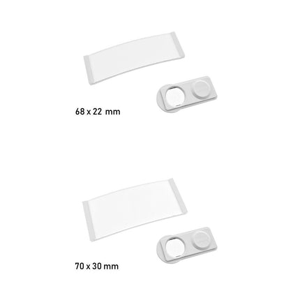 Badge nominatif blanc vierge Polar avec aimant - par pièce