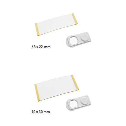 Badge nominatif doré vierge Polar avec aimant - par pièce