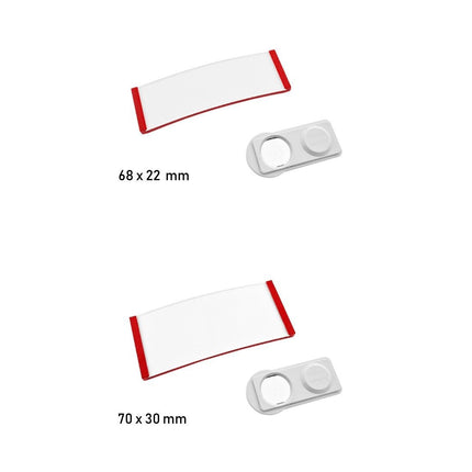 Badge nominatif rouge vierge Polar avec aimant - par pièce