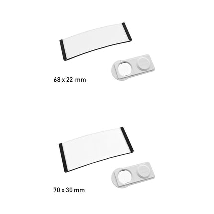 Badge nominatif noir vierge Polar avec aimant - par pièce