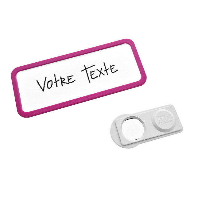 Badge nominatif magenta Office - à partir de 10 pièces