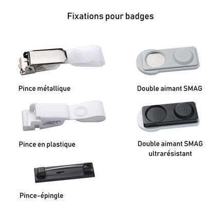 Badge nominatif blanc Office - à partir de 10 pièces