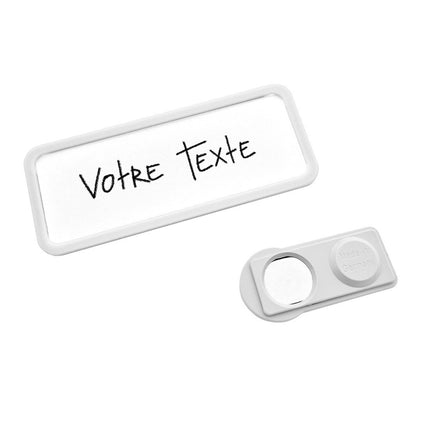 Badge nominatif blanc Office - à partir de 10 pièces