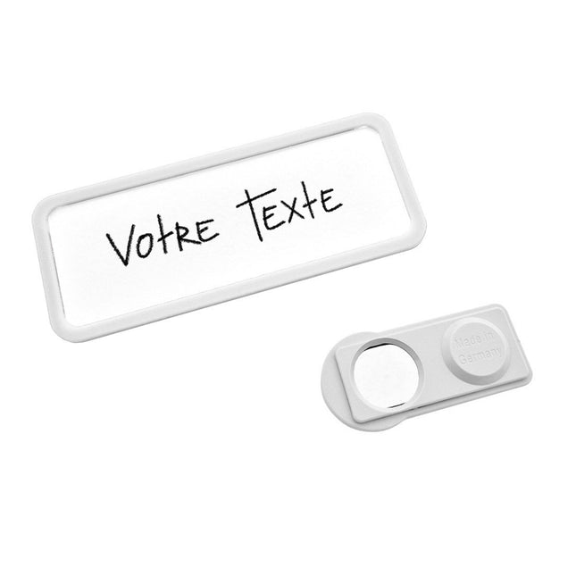 Badge nominatif blanc Office - à partir de 10 pièces