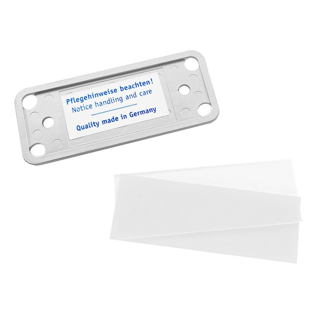 Badge nominatif argenté Office - à partir de 10 pièces