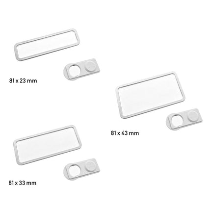 Badge nominatif argenté Office - à partir de 10 pièces