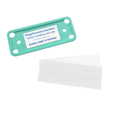 Badge nominatif turquoise Office - à partir 10 pièces