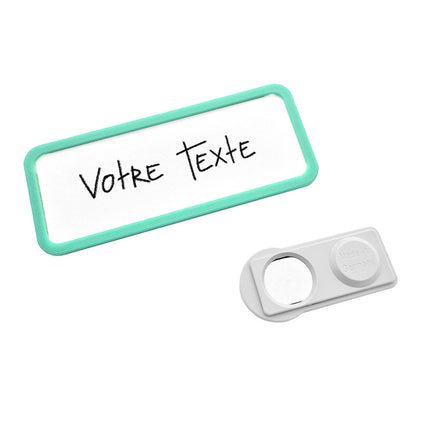 Badge nominatif turquoise Office - à partir 10 pièces
